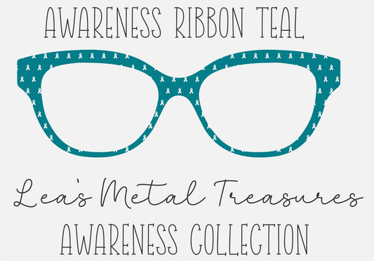 AWARENESS RIBBON TEAL Eyewear Frame Toppers COMES WITH MAGNETS