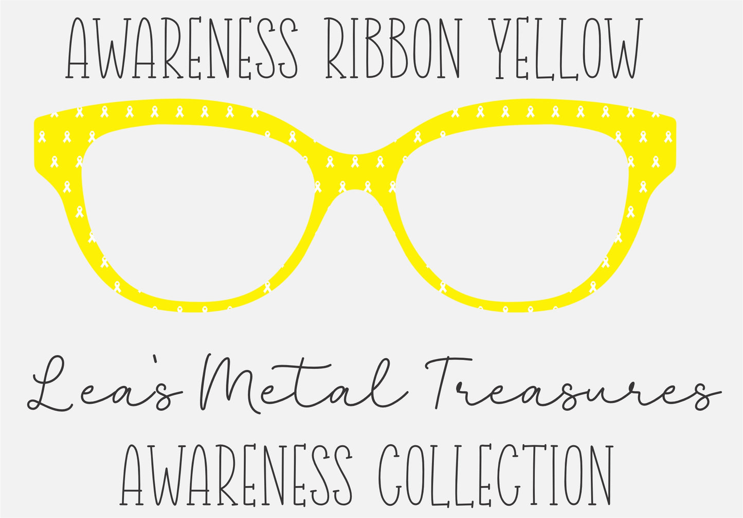 AWARENESS RIBBON YELLOW Eyewear Frame Toppers COMES WITH MAGNETS