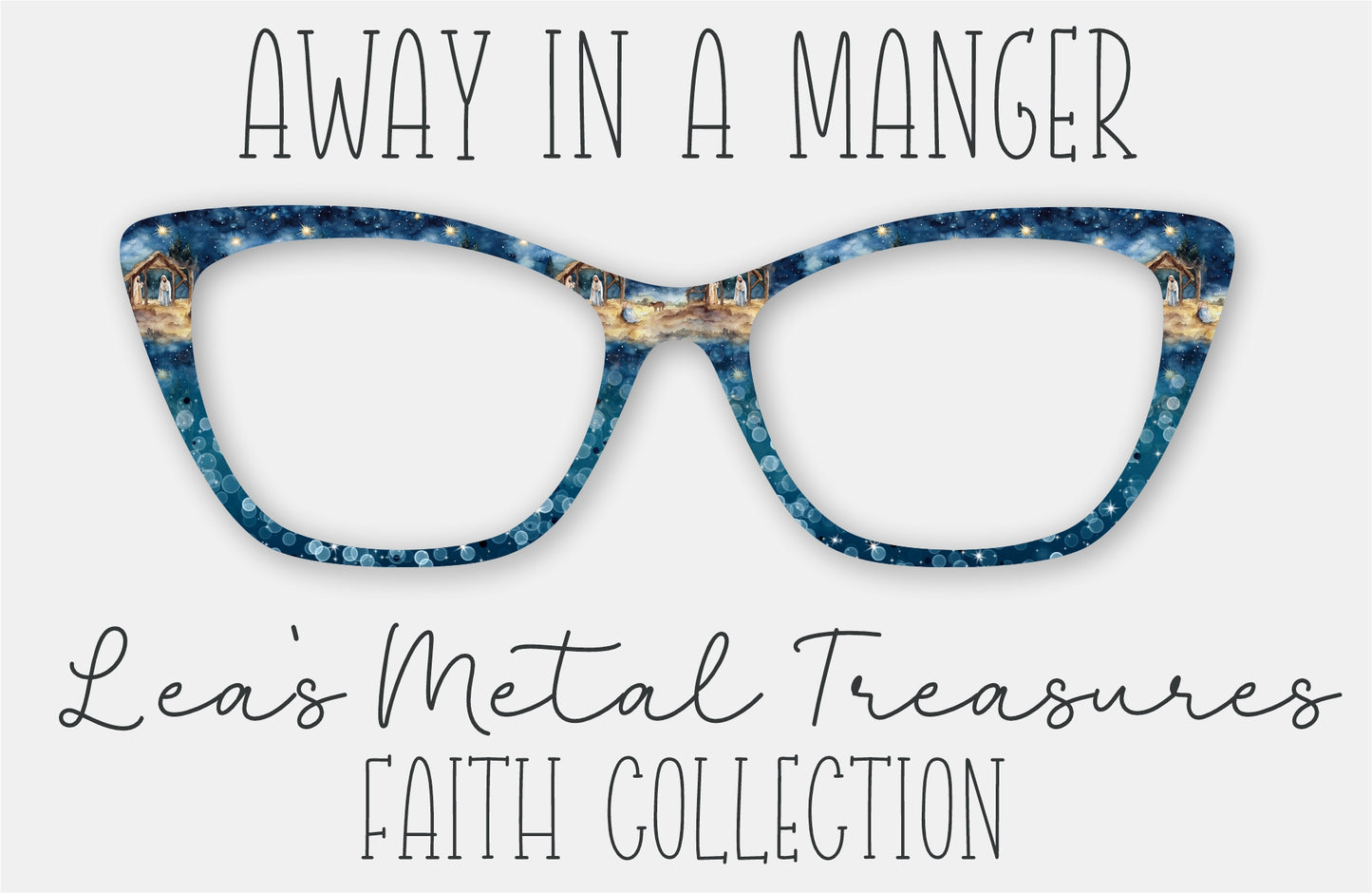 AWAY IN A MANGER Eyewear Frame Toppers • October 2025 Topper of the Month