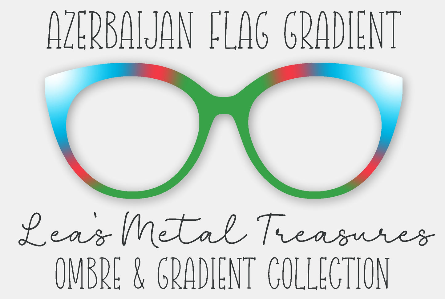 Azerbaijan Flag Gradient Eyewear Frame Toppers