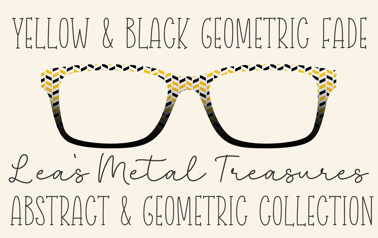 Yellow and black geometric fade Eyewear Frame Toppers COMES WITH MAGNETS