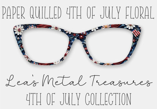 Paper Quilled 4th of July Floral Eyewear Frame Toppers COMES WITH MAGNETS