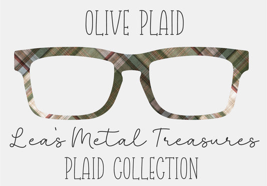 Olive Plaid Eyewear Frame Toppers COMES WITH MAGNETS