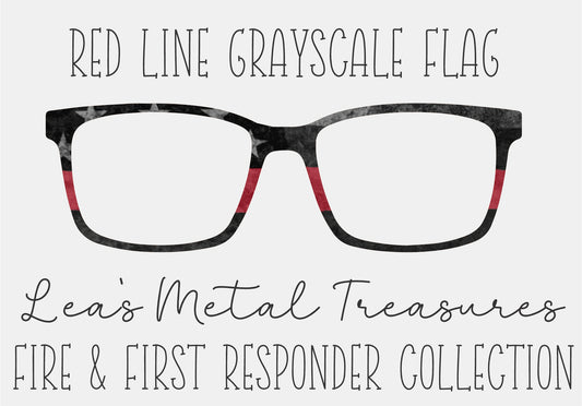 Red Line Grayscale Flag Eyewear Frame Toppers COMES WITH MAGNETS