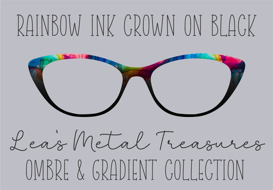 Rainbow Ink Crown on Black Eyewear TOPPER COMES WITH MAGNETS