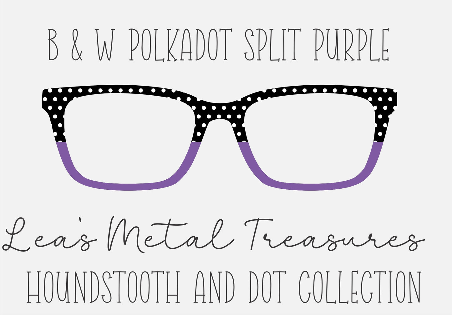 BW POLKADOT SPLIT PURPLE Eyewear Frame Toppers COMES WITH MAGNETS
