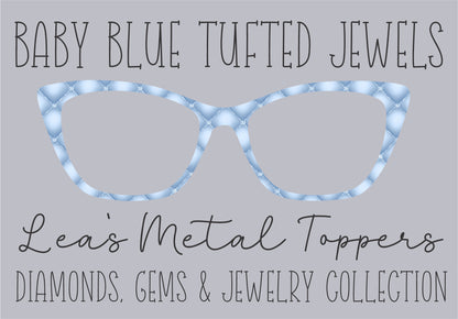 BABY BLUE TUFTED JEWELS Eyewear Frame Toppers COMES WITH MAGNETS
