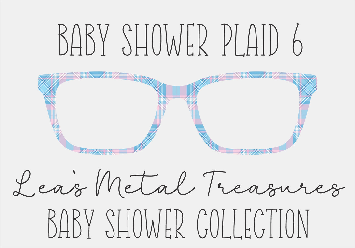 Baby shower Plaid 6 Toppers COMES WITH MAGNETS