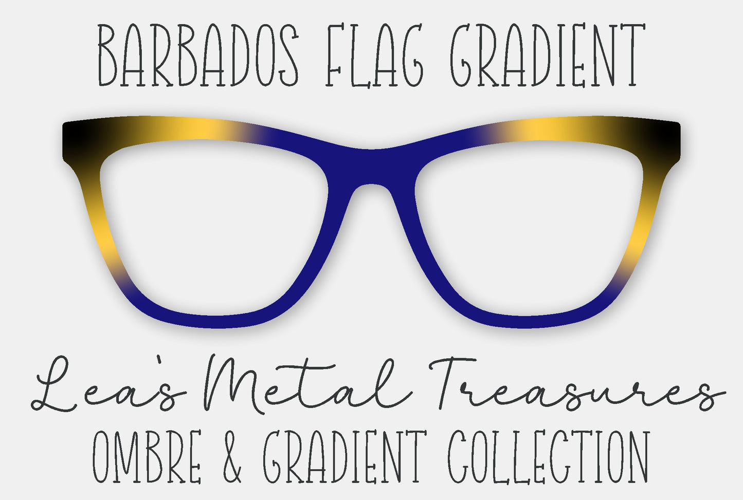 Barbados Flag Gradient Eyewear Frame Toppers