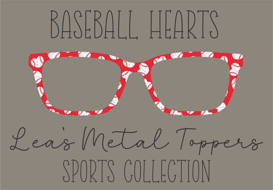BASEBALL HEARTS Eyewear Frame Toppers COMES WITH MAGNETS