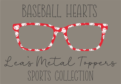 BASEBALL HEARTS Eyewear Frame Toppers COMES WITH MAGNETS