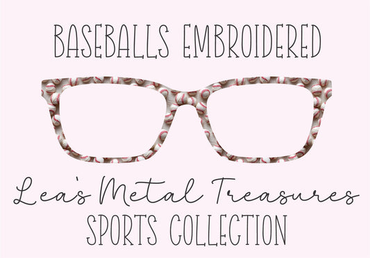 BASEBALLS EMBROIDERED Eyewear Frame Toppers COMES WITH MAGNETS