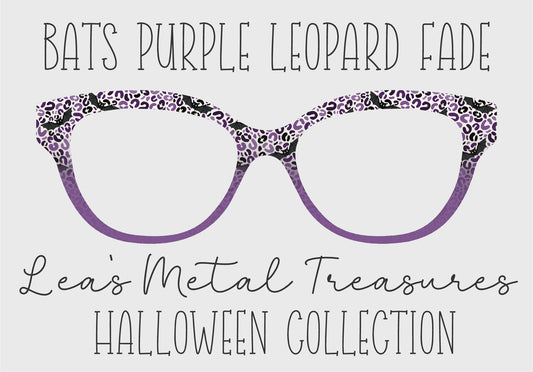 Bats Purple Leopard Fade Eyewear Frame Toppers COMES WITH MAGNETS