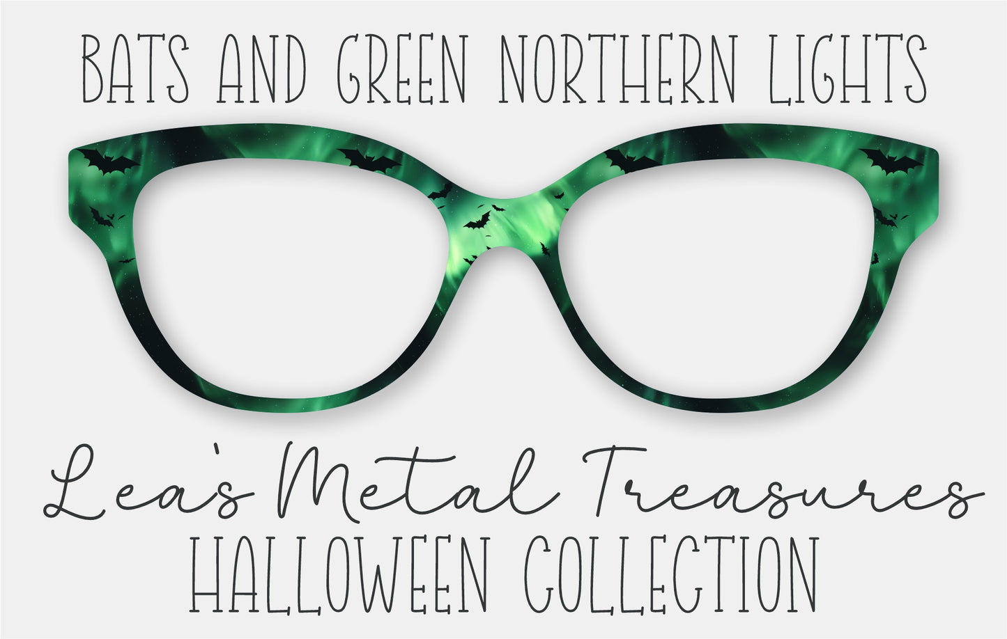 Bats and Green Northern Lights Eyewear Frame Toppers COMES WITH MAGNETS