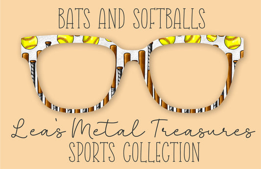 Bats and Softballs Eyewear Frame Toppers COMES WITH MAGNETS