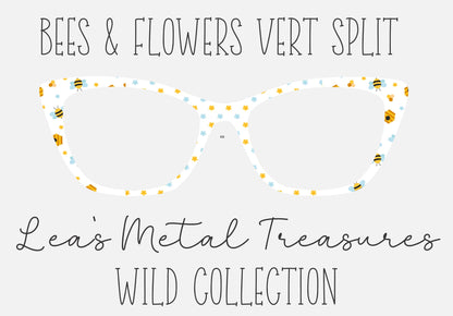 BEES FLOWERS VERTICAL SPLIT Eyewear Frame Toppers COMES WITH MAGNETS