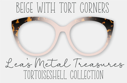 Beige with Tort Corners Eyewear Frame Toppers