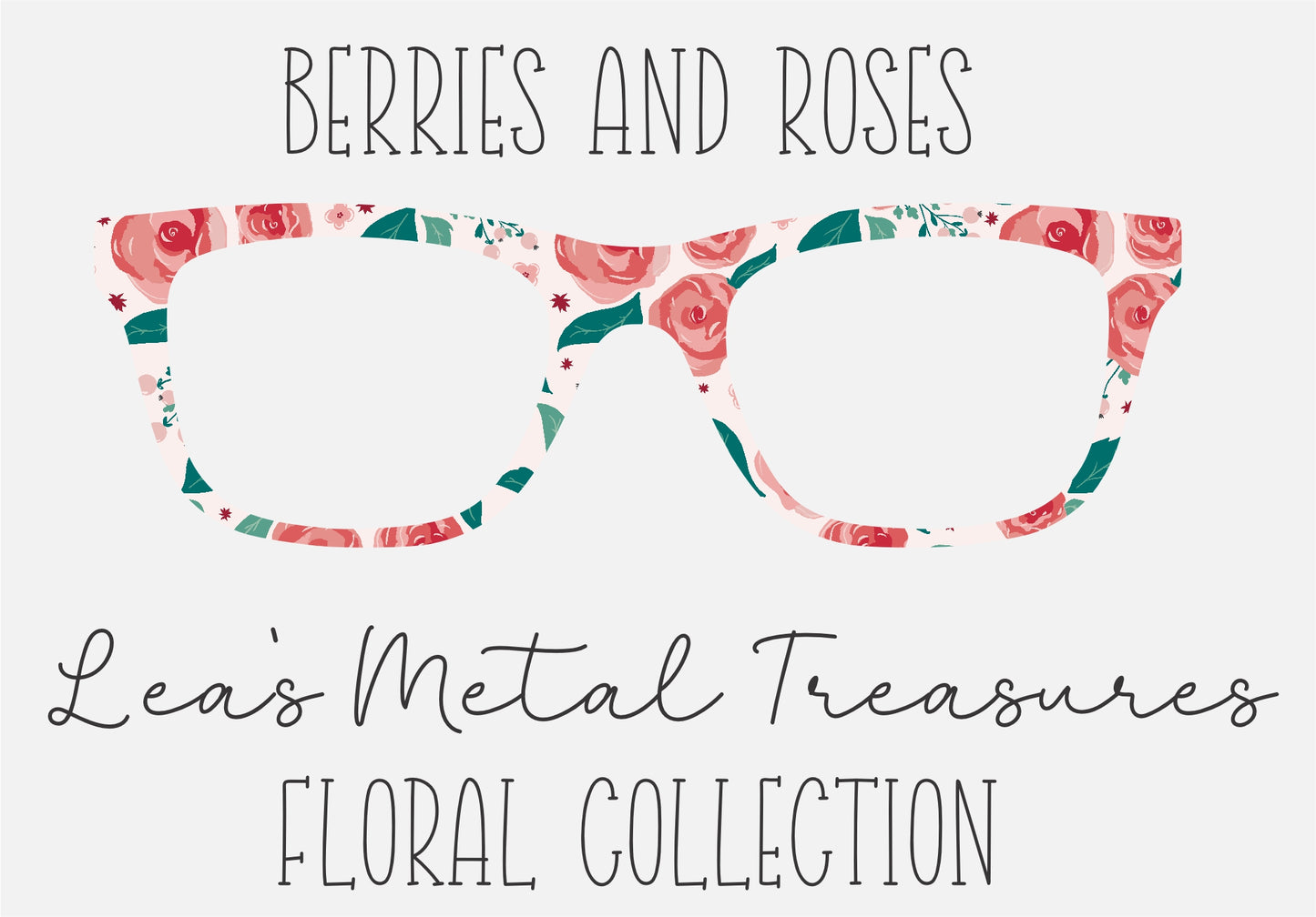 BERRIES AND ROSES Eyewear Frame Toppers COMES WITH MAGNETS