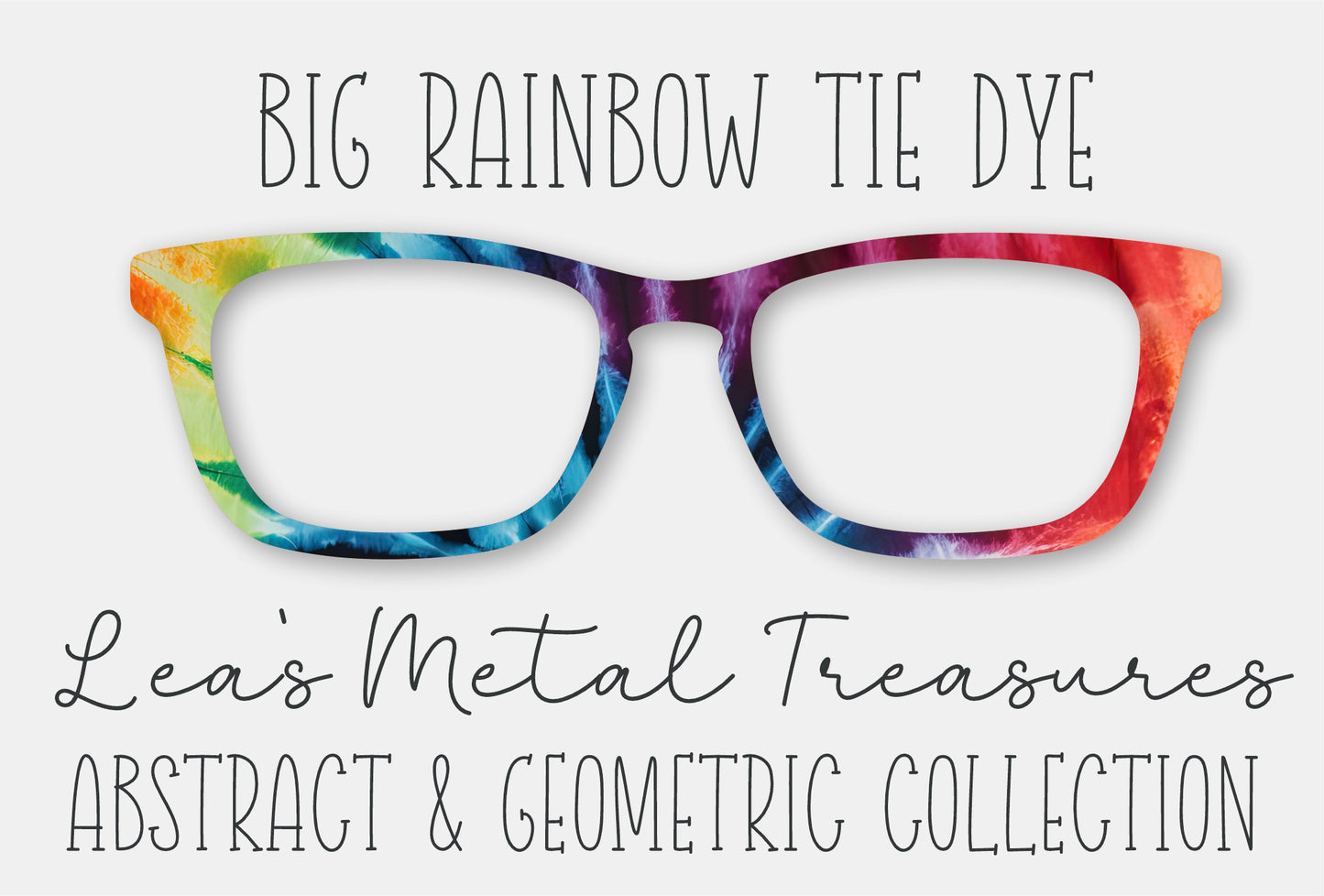 Big Rainbow Tie Dye Eyewear Frame Toppers COMES WITH MAGNETS