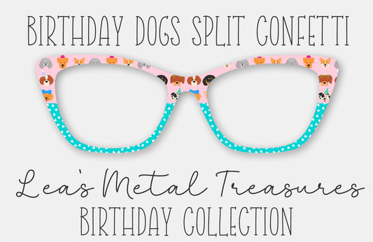 Birthday Dogs Split Confetti Eyewear Frame Toppers COMES WITH MAGNETS