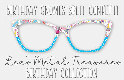 Birthday Gnomes Split Confetti Split Eyewear Frame Toppers COMES WITH MAGNETS