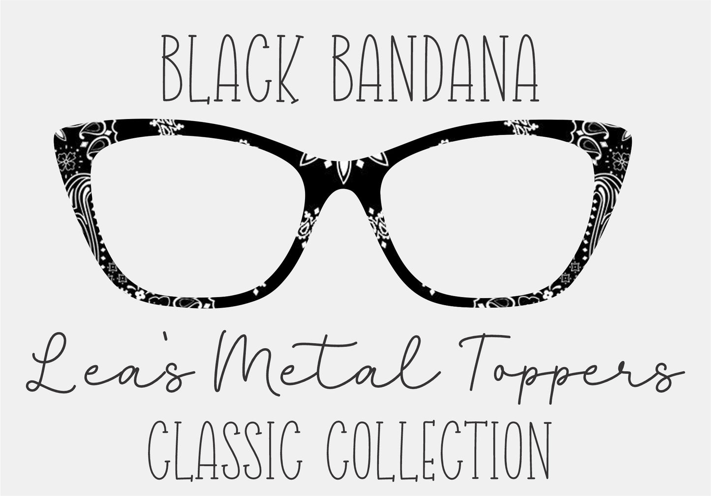 BLACK BANDANA Eyewear Frame Toppers COMES WITH MAGNETS