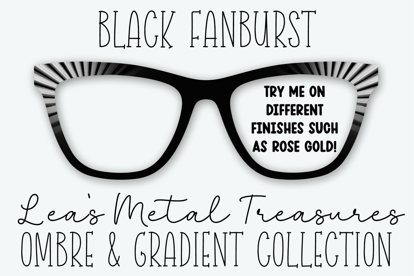 Black Fanburst Eyewear Frame Toppers • JANUARY 2026 TOPPER OF THE MONTH
