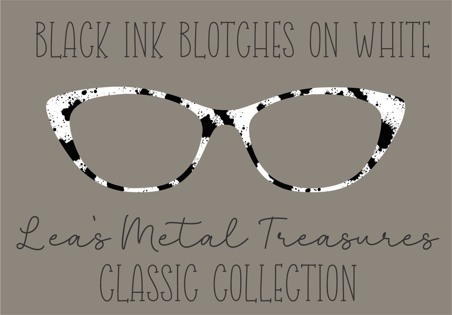 BLACK INK BLOTCHES ON WHITE Eyewear Frame Toppers COMES WITH MAGNETS