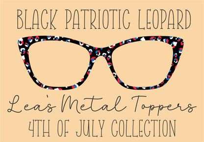 BLACK PATRIOTIC LEOPARD Eyewear Frame Toppers COMES WITH MAGNETS