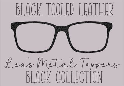 BLACK TOOLED LEATHER Eyewear Frame Toppers COMES WITH MAGNETS