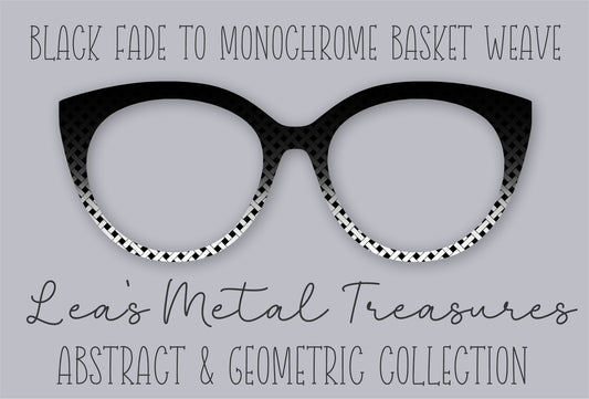 Black Fade to Monochrome Basket Weave • Magnetic Eyeglasses Toppers