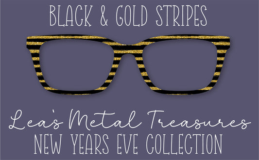 BLACK GOLD STRIPES Eyewear Frame Toppers COMES WITH MAGNETS