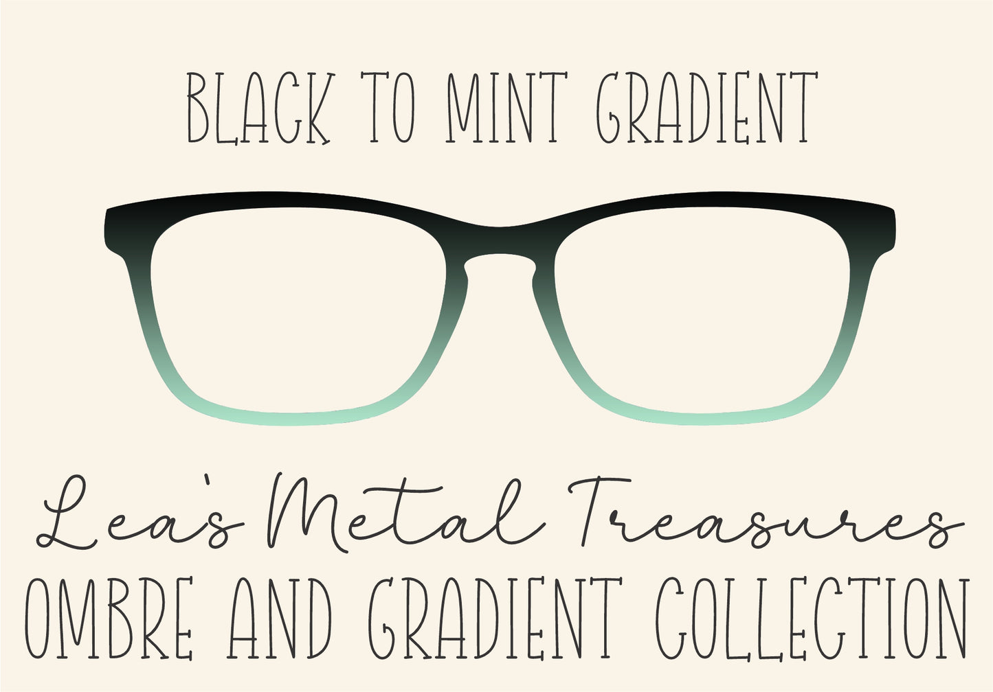 Black to Mint Gradient Eyewear Frame Toppers