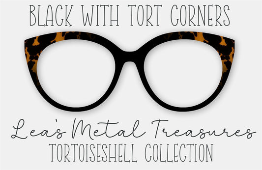 Black with Tort Corners Eyewear Frame Toppers