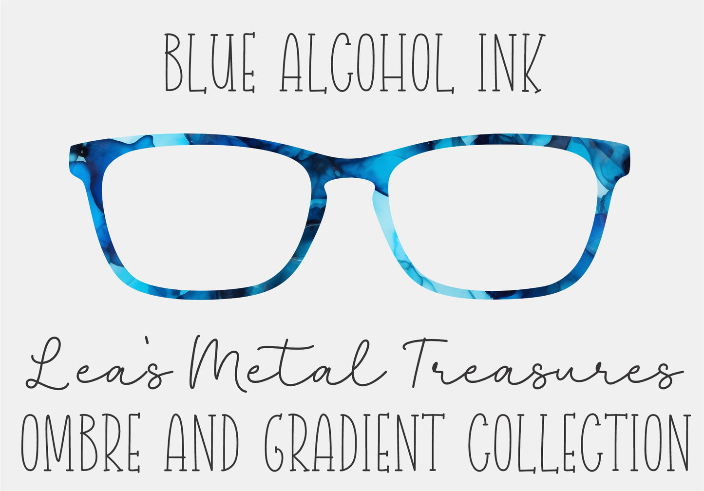 BLUE ALCOHOL INK Eyewear Frame Toppers COMES WITH MAGNETS