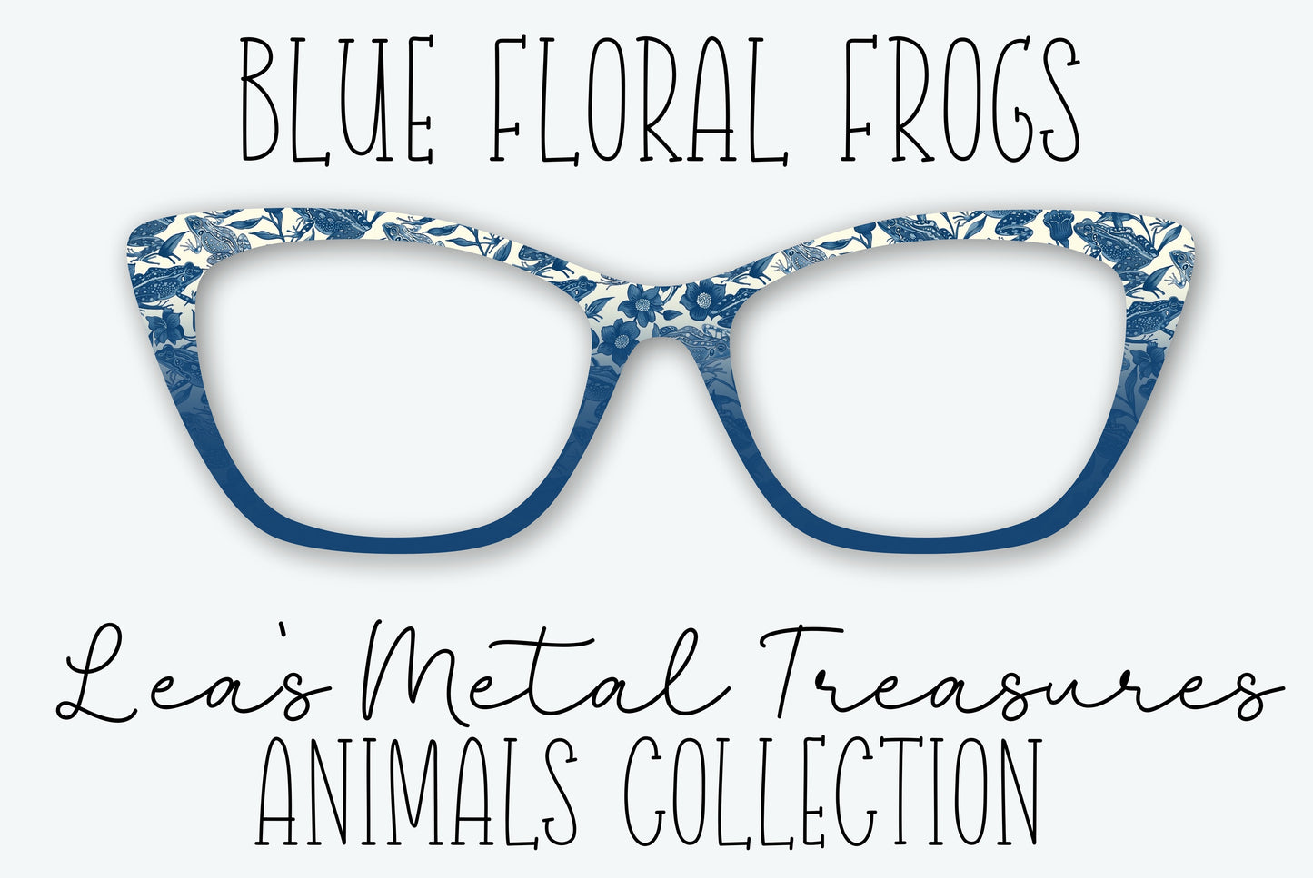 BLUE FLORAL FROGS Eyewear Frame Topper