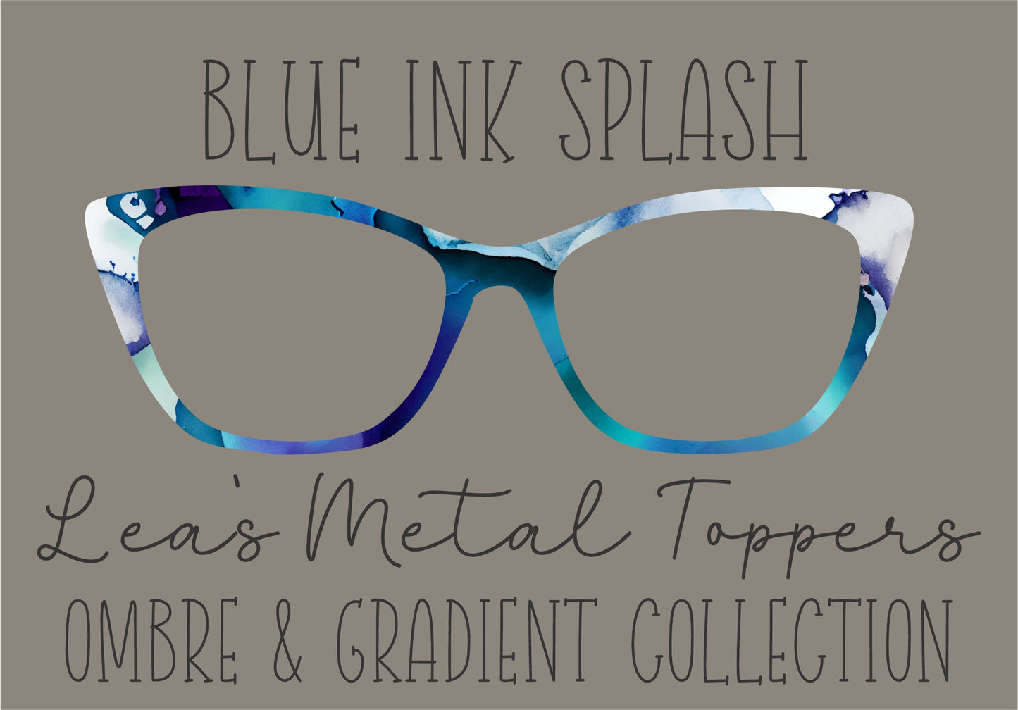 BLUE INK SPLASH Eyewear Frame Toppers COMES WITH MAGNETS