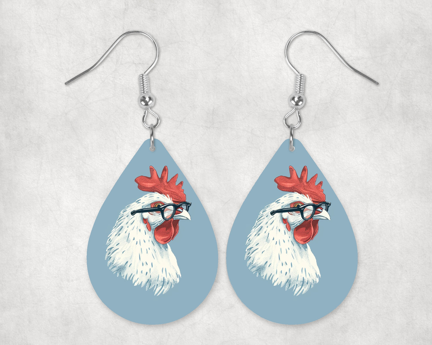 Blue Chicken with Glasses Eyewear Frame Toppers COMES WITH MAGNETS