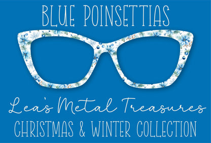 Blue Poinsettias Eyewear Frame Toppers COMES WITH MAGNETS