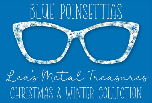 Blue Poinsettias Eyewear Frame Toppers COMES WITH MAGNETS