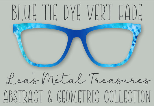 Blue Tie Dye Vertical Fade Eyewear Frame Toppers COMES WITH MAGNETS