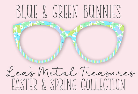 Blue and Green Bunnies • Ready to Ship Easter • Magnetic Eyeglasses Toppers