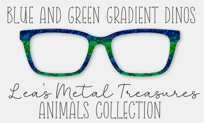 Blue and Green Gradient Dinos Eyewear Frame Toppers