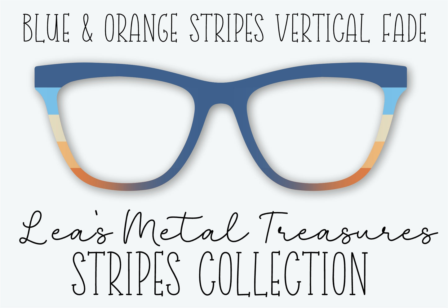 BLUE & ORANGE STRIPES VERTICAL FADE Eyewear Frame Toppers