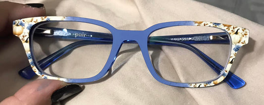 BLUE AND WHITE PUMPKINS Eyewear Frame Toppers COMES WITH MAGNETS