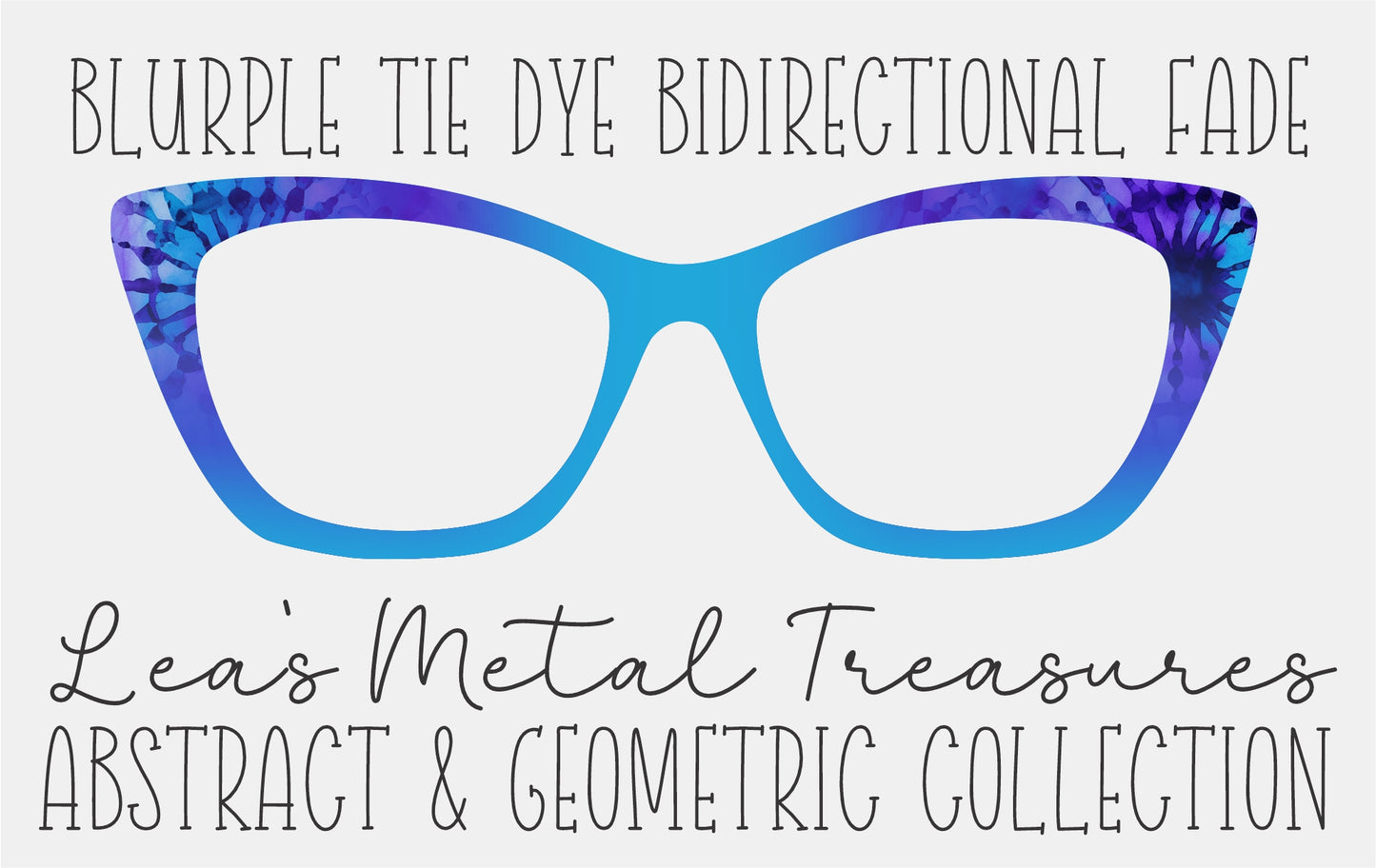 Blurple Tie Dye Bidirectional Fade Eyewear Frame Toppers COMES WITH MAGNETS