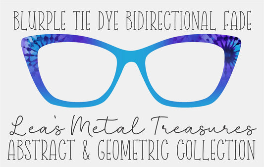 Blurple Tie Dye Bidirectional Fade Eyewear Frame Toppers COMES WITH MAGNETS