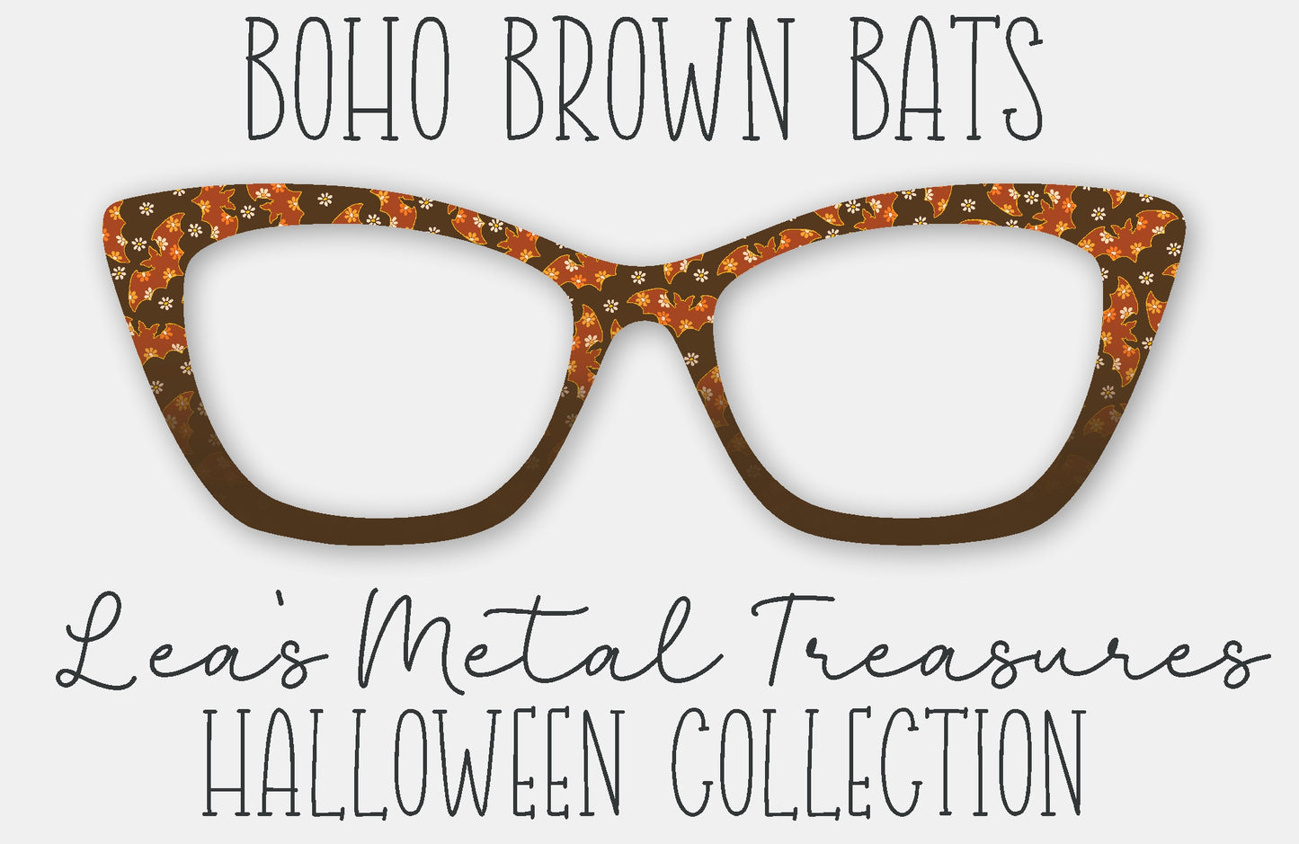 Boho Brown Bats Magnetic Eyewear Frame Toppers - September 2025 Topper of the Month