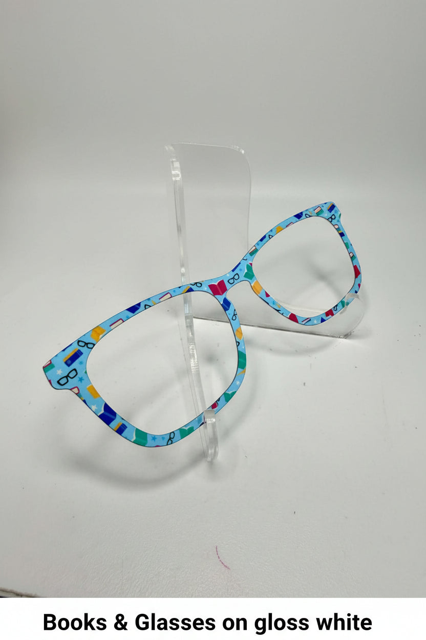 BOOKS AND GLASSES Eyewear Frame Toppers COMES WITH MAGNETS