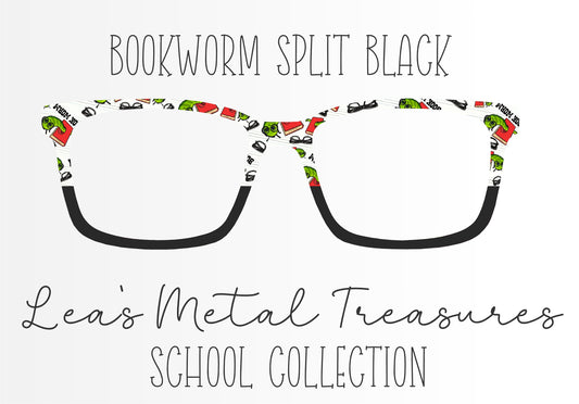 BOOKWORM SPLIT BLACK Eyewear Frame Toppers COMES WITH MAGNETS